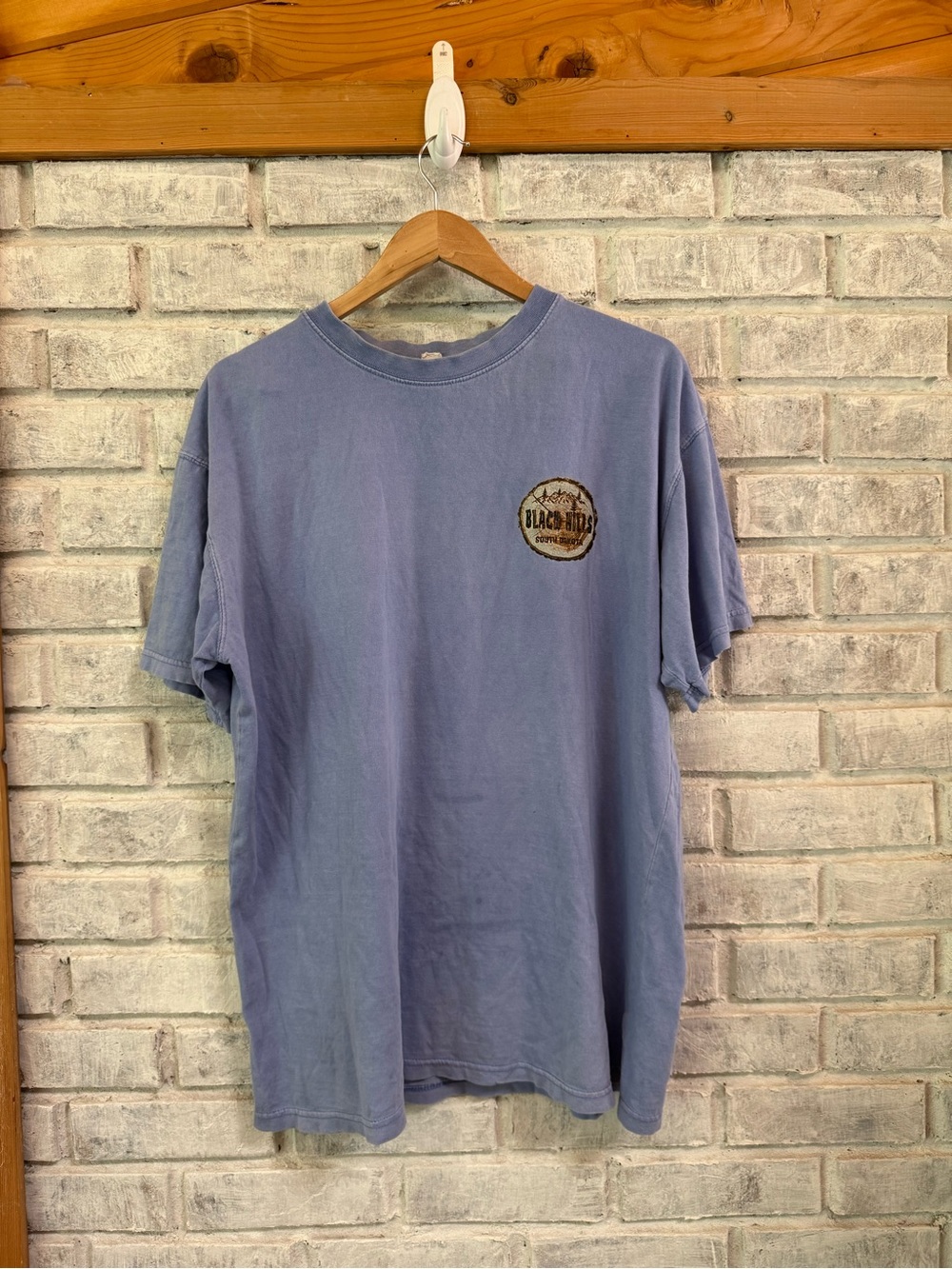 Vintage Black Hills Dusty Blue Short Sleeve Tee with Chest Patch
